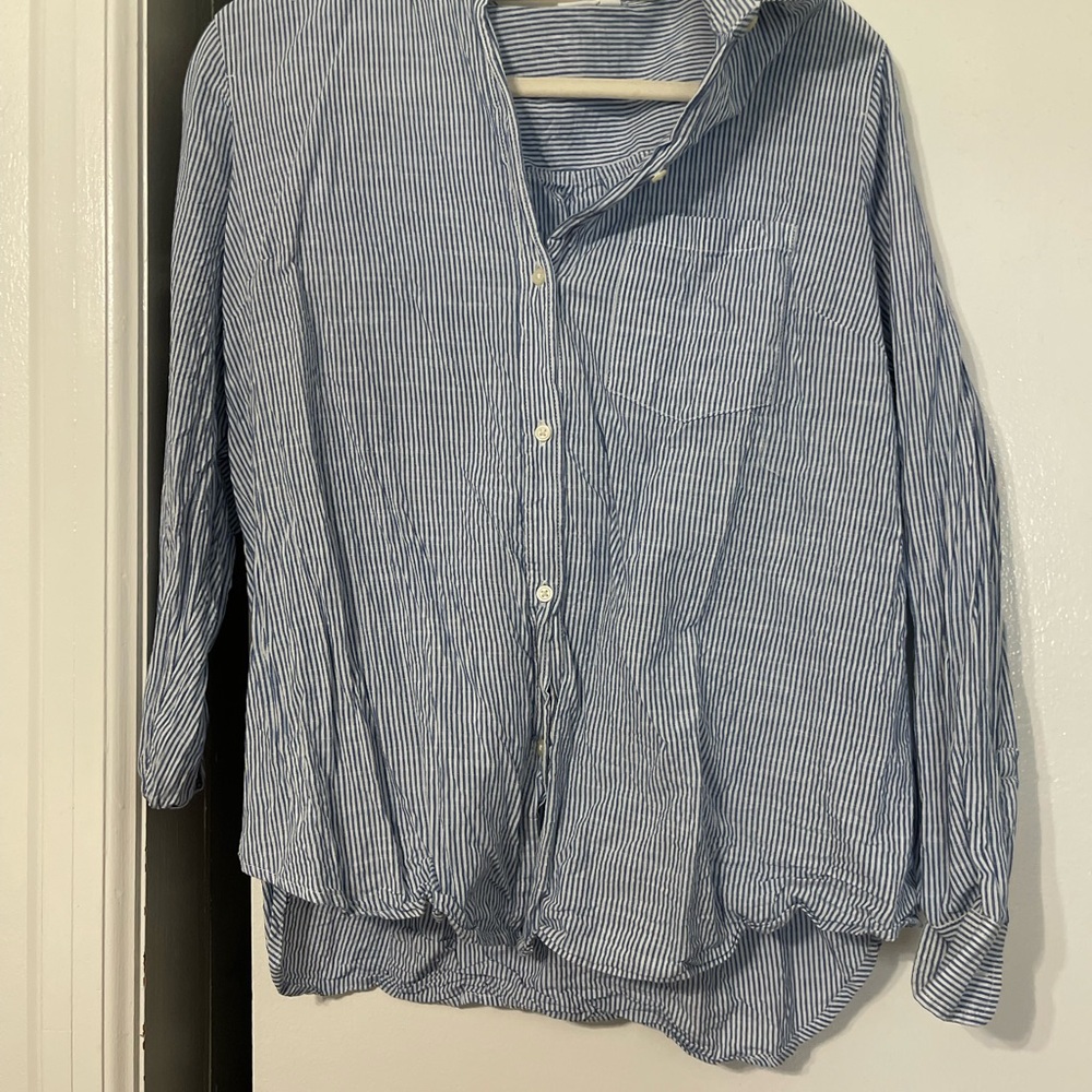 GAP Navy and White Striped Shirt